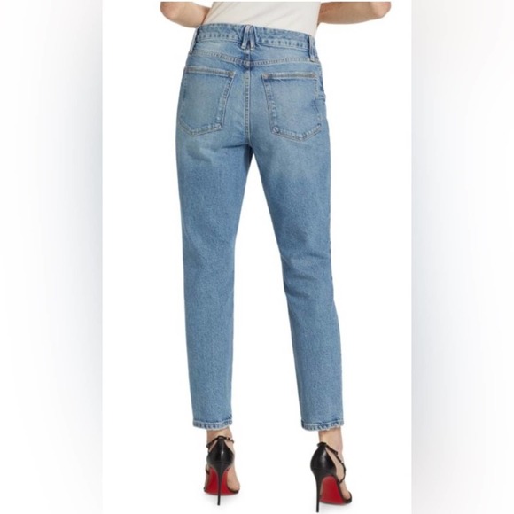 NWT Good American Good Classic Stretch Jeans Size 0 / 25 Straight Leg Distressed - Picture 4 of 10